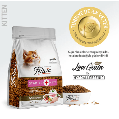 Felicia Kolajen Destekli Hipoalerjenik Tavuklu Yavru Kedi Maması 1KG