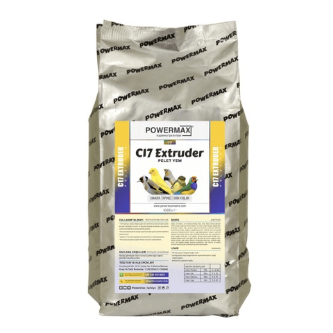 C17 extruder pelet yem 1 kg  Kanarya,finch,doğa kuşu,minyatür kumru)