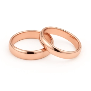 14 Ayar 6 mm Rose Altın Klasik Bombeli Alyans Çifti