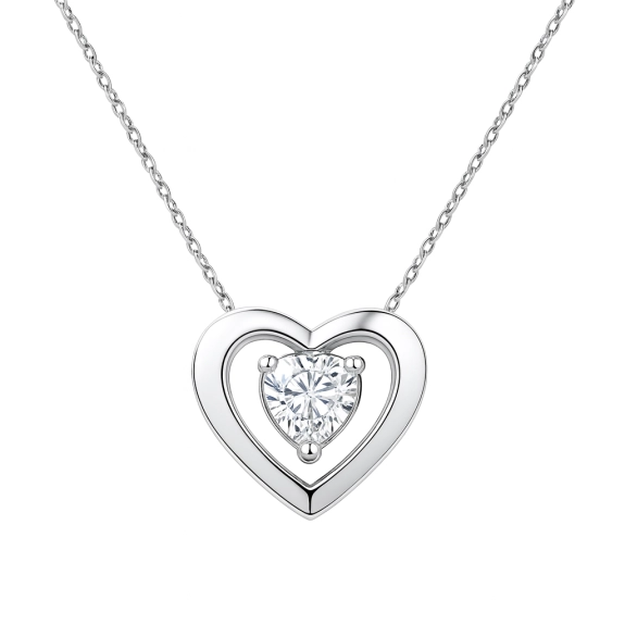 0.29 Karat Pırlanta Tektaş Kalp Kolye
