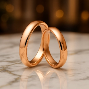 14 Ayar 3 mm İçi Boş Rose Klasik Altın Alyans
