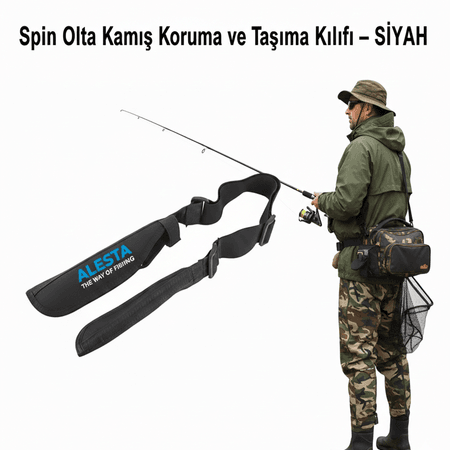 Alesta Ayarlanabilir Askılı Olta Koruyucu Taşıma Kılıfı Seti - SiyaH