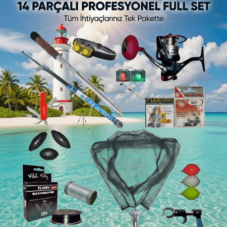 Suprema Surf 420 Kamış ve Ryobi Ecusima 8000 Makine - 14 Parça Profesyonel Surf Olta Seti