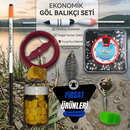 7 Parça Sazan ve Kefal Avı Seti - 8m & 7m Kamış - Yaylı Küsbeli Hazır Takım ve Aksesuar Seti