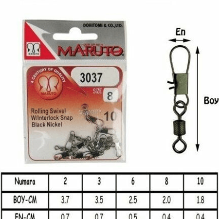 MARUTO  3037  PASLANMAZ HIZLI KLİPS NO: 2/0