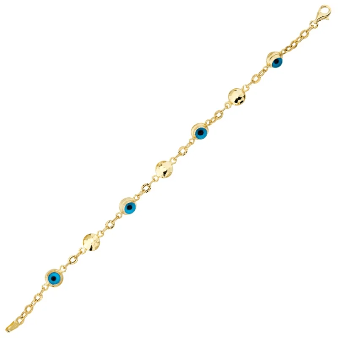 Altın Dört Göz Boncuklu Bileklik