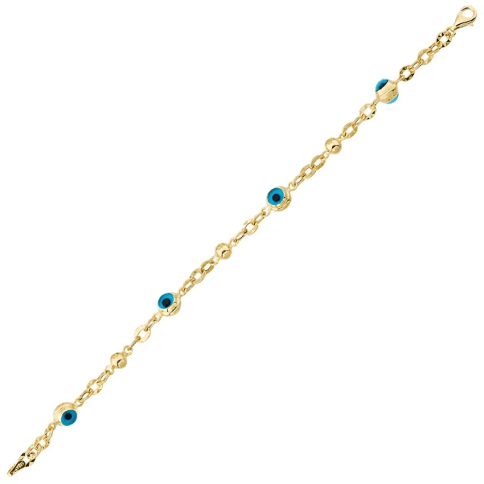 Altın Dört Göz Boncuk Toplu Bileklik