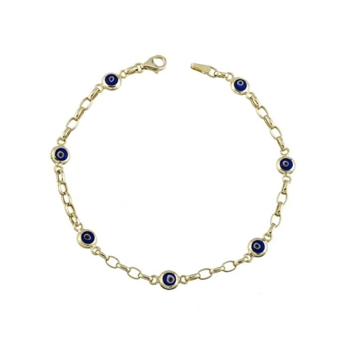 Altın Bileklik Yedi Göz Boncuklu