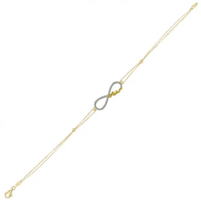 Aşkım Yazılı Sonsuzluk Altın Bileklik