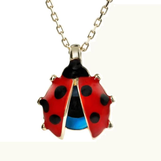 Gözlü Uğur Böceği Altın Kolye