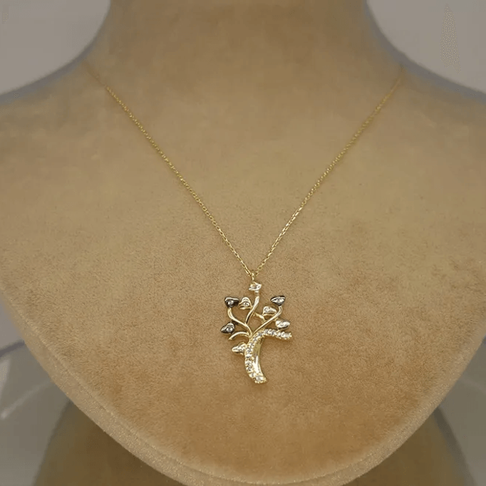 Kalpli Ağaç Altın Kolye