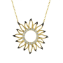 Güneş Papatya Motifli Altın Kolye