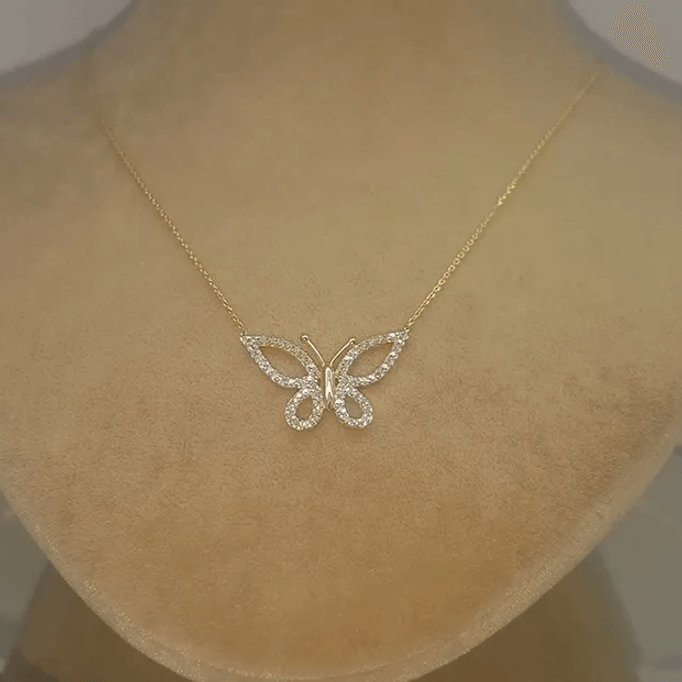 Kelebek Figürlü Altın Kolye