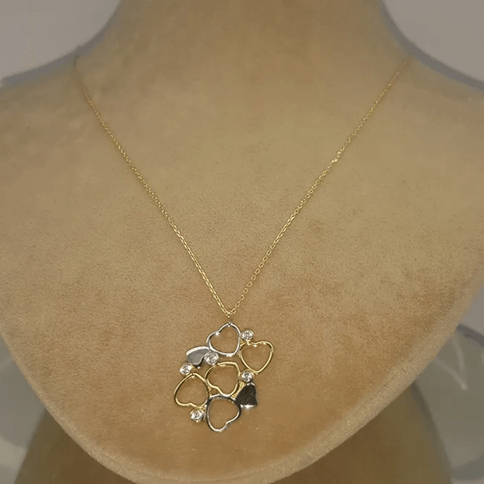 Altın Kalpler Kolye