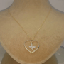 Kalp içinde Kelebek Altın Kolye