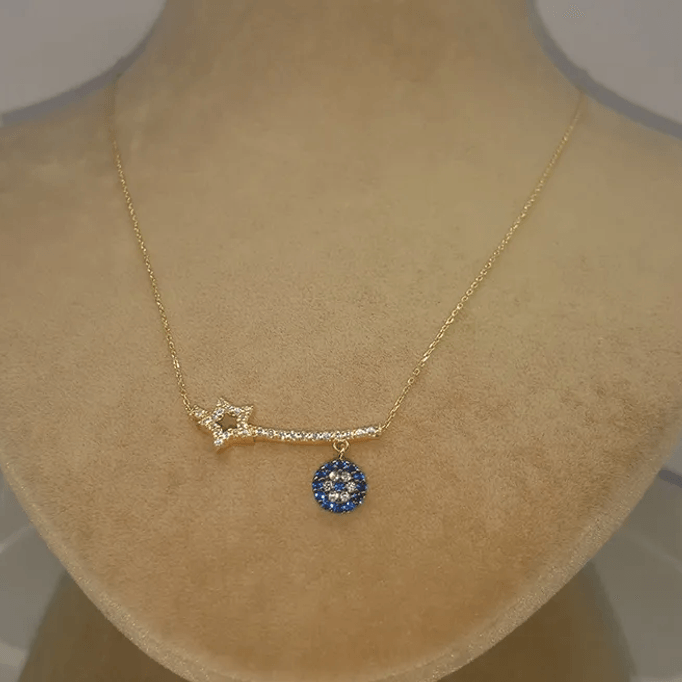 Yıldız ve Nazarlık Altın Kolye