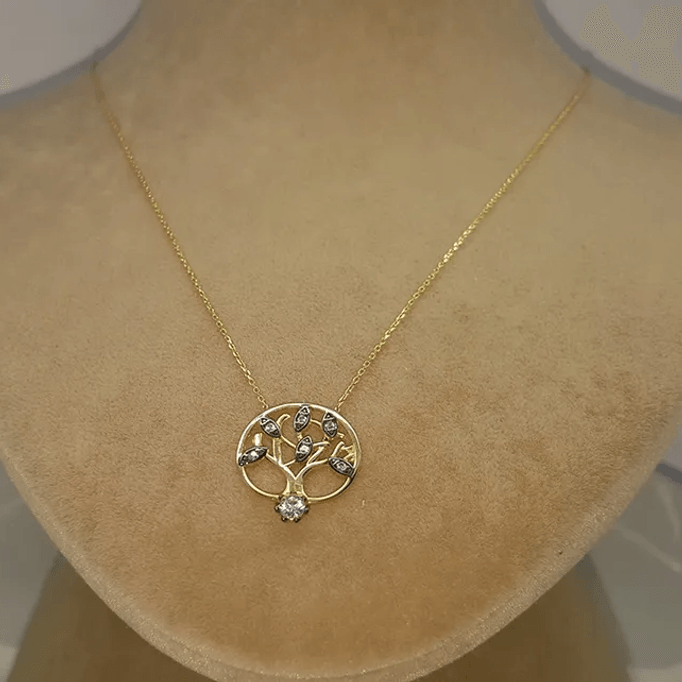 Ağaç Motifli Şans Kolyesi