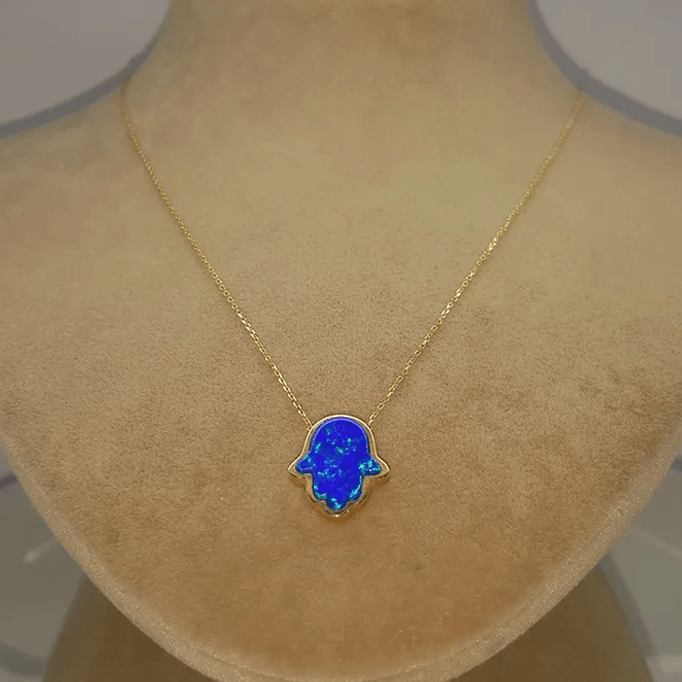 Fatma Ana Mavi Altın Kolye