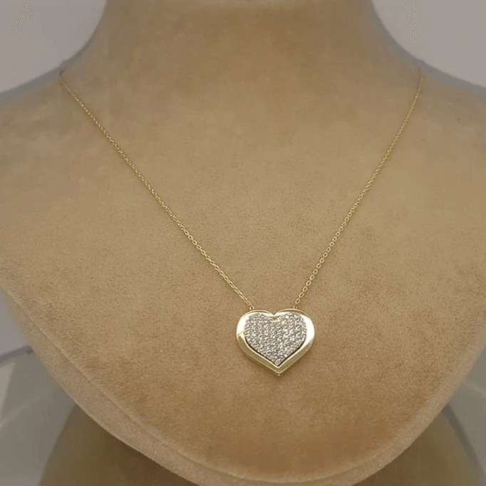Parlak Küçük Kalp Altın Kolye