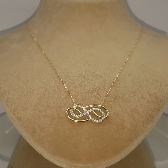 Sonsuzluk Taşlı Altın Kolye