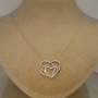 İç İçe Kalp Altın  Kolye