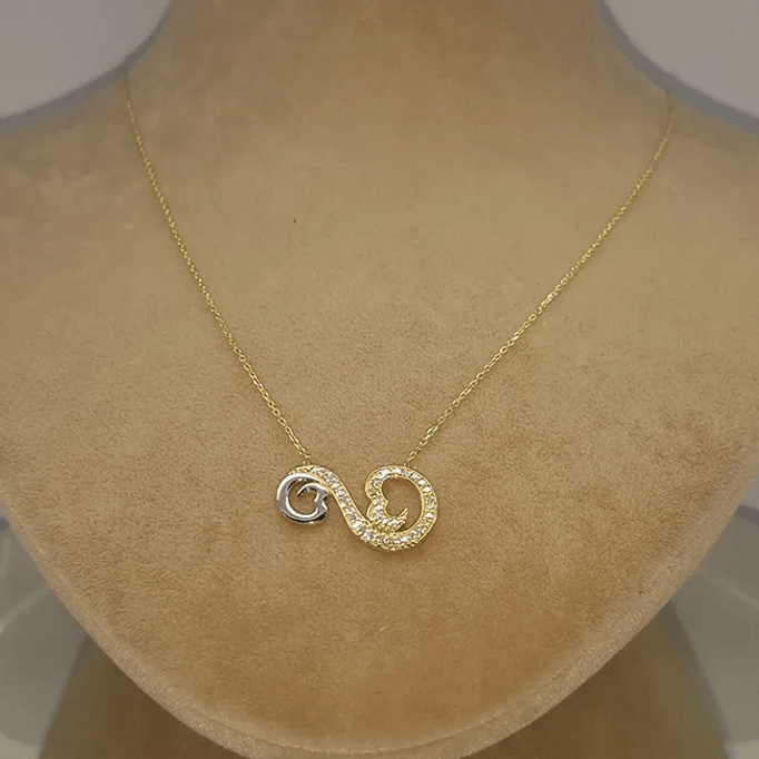 Karşılıklı Kalpler Altın Kolye