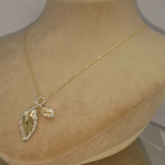 İki Yaprak Altın Kolye