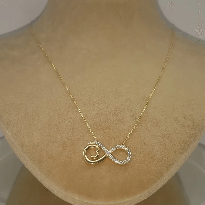 Sonsuzluk İçinde Kalp Altın Kolye