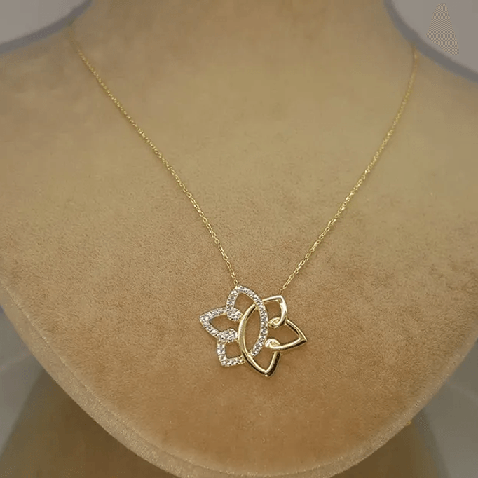 İç İçe Yıldız Altın  Kolye