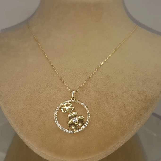 İki Yonca Altın Kolye