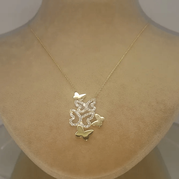 5 Uçan Kelebek   Altın Kolye