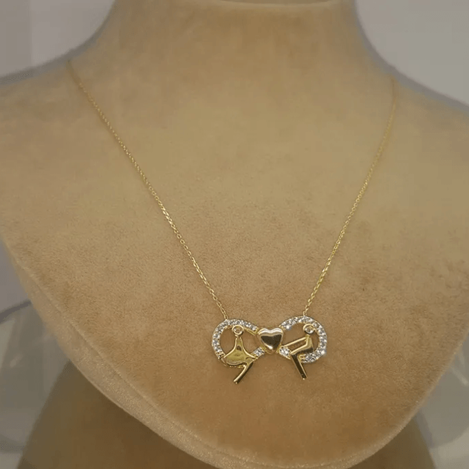 Sonsuzluk İçinde Kız ve Erkek Kolye