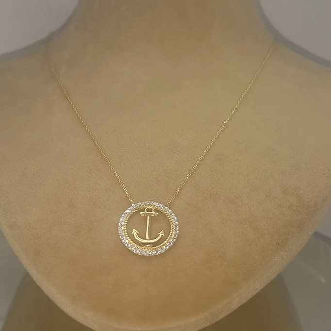 Denizci Çapası Altın Kolye