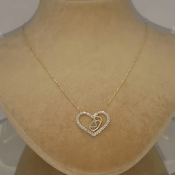 Kalp İçinde Vav Kolye