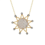Taşlı Güneş Altın Kolye