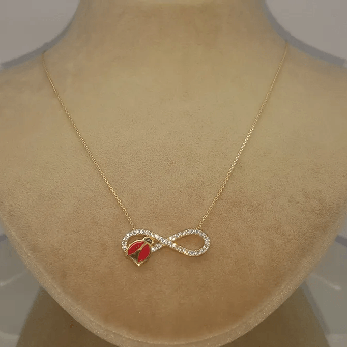 Uğur Böceği 14 Ayar  Altın Kolye