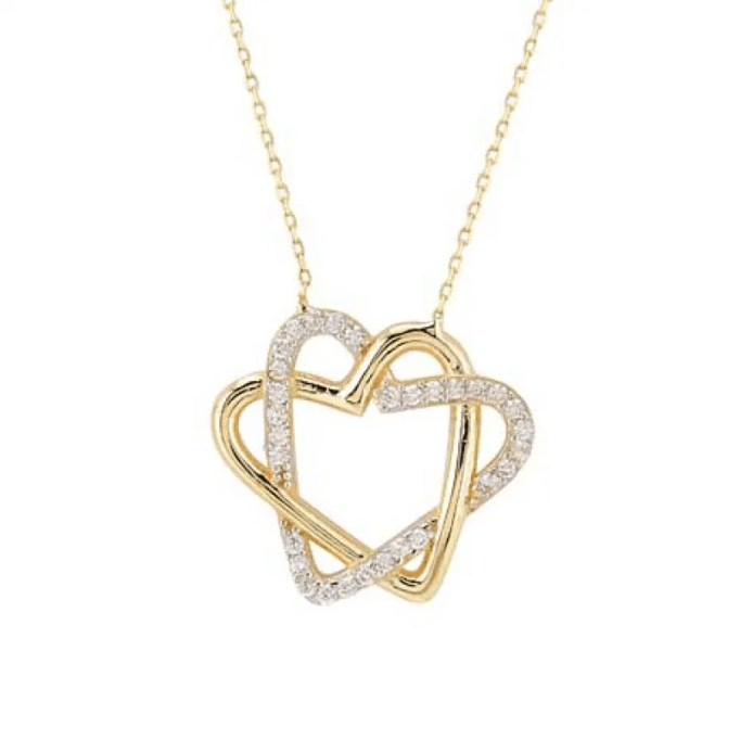 İçe İçe 2 Kalpli Kolye