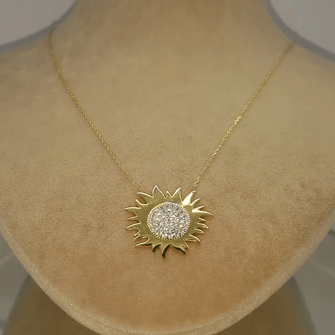 Taşlı Güneş Kolye