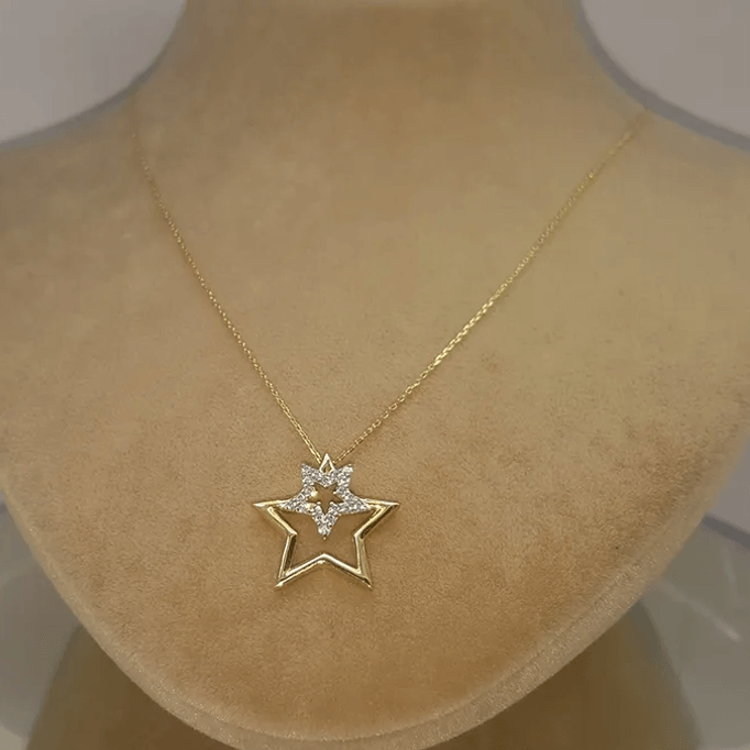 Yıldızlı Altın Kolye