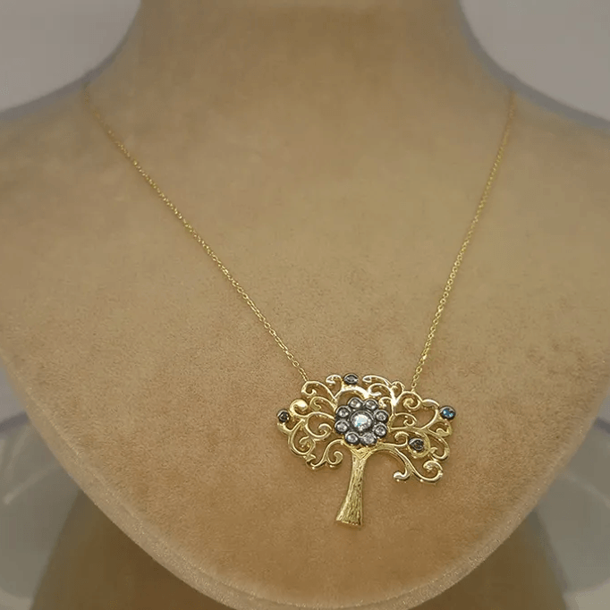 Altın Kolye Ağaç Motifli