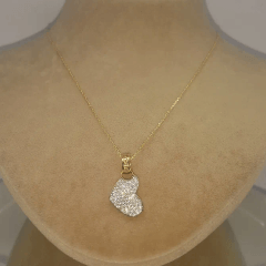 Taşlı Kalp Altın Kolye