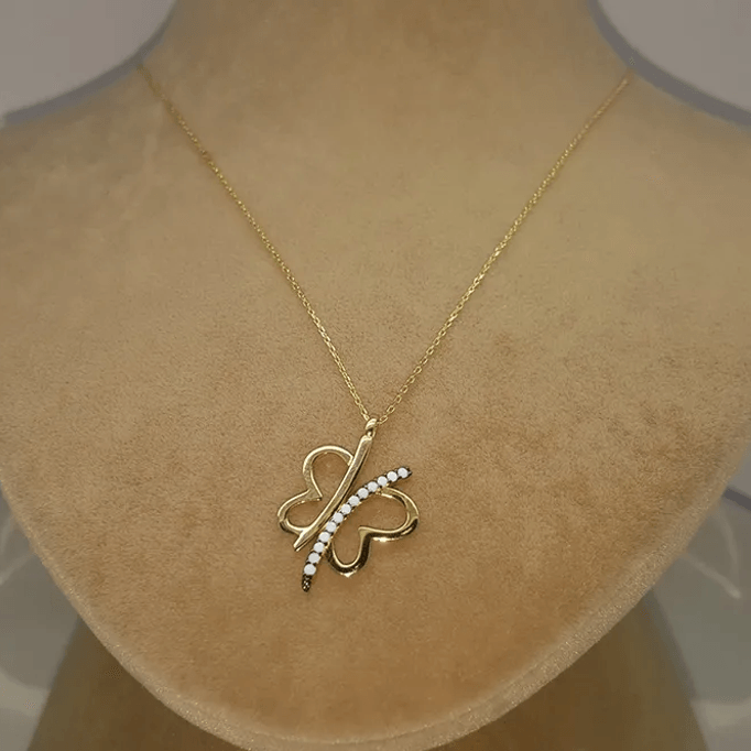 14 Ayar Kelebek Altın Kolye