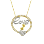 Love Yazılı Çerçeveli Altın Kolye