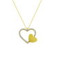 İçiçe Kalpler Altın Kolye