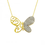 Zarif Kelebek Altın Kolye