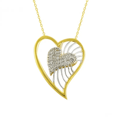 Kalp Dekoratif Altın Kolye