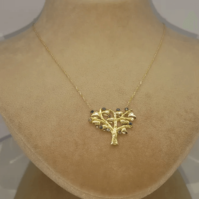 Kalp Yapraklı Ağaç Kolye