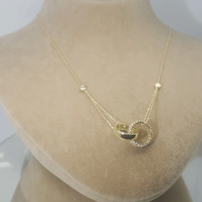 İç İçe Alyans Altın Kolye