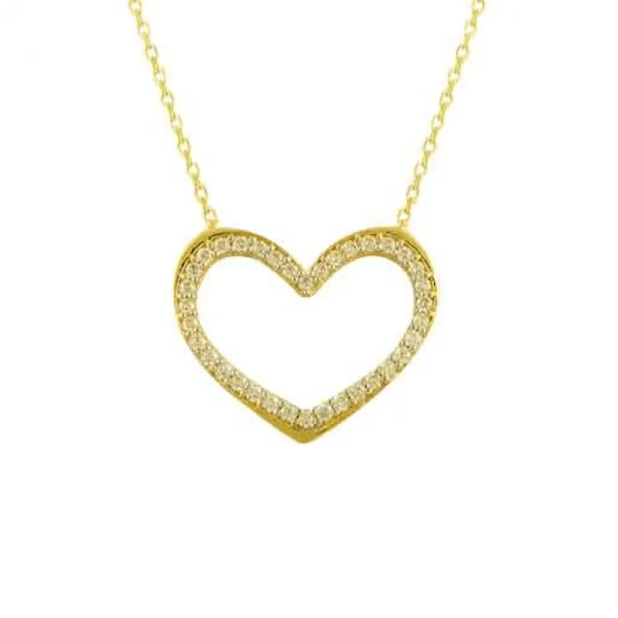 Swarovski Taş Kalp Altın Kolye