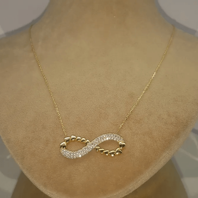 Kalplerle Bağlanmış Sonsuzluk Altın Kolye